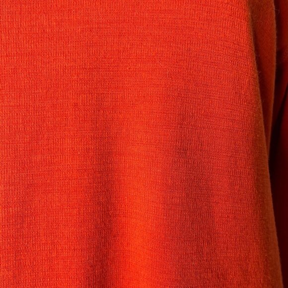 Ibex Women's Orange 100% Wool 1/4 Zip Pullover Mock Neck sweater Size Large - Picture 9 of 16